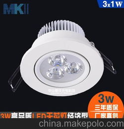 厂家直销 新款经济型LED 3W天花灯 射灯室内照明灯具 特价 LED天花灯